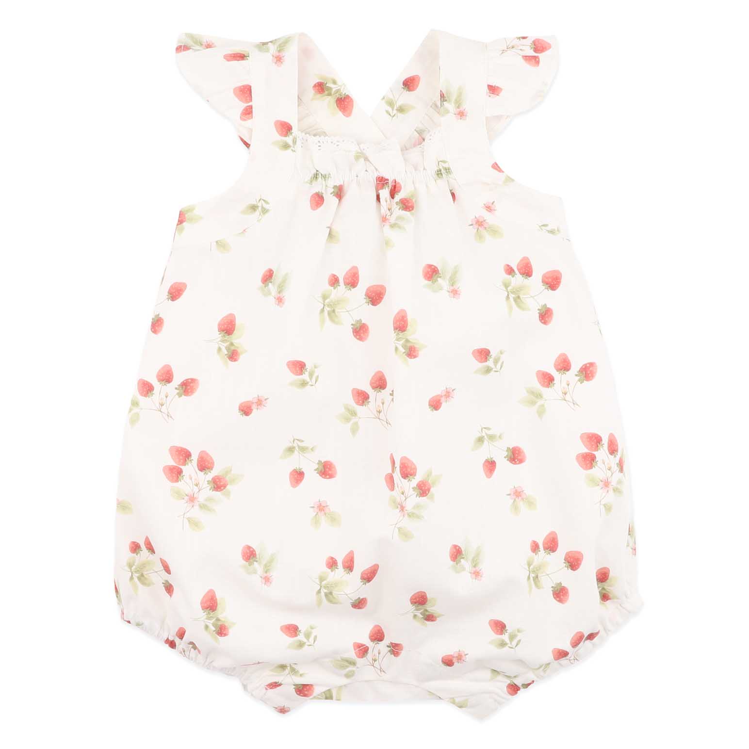B&eacute;b&eacute; Poppy Strawberry Print Romper
